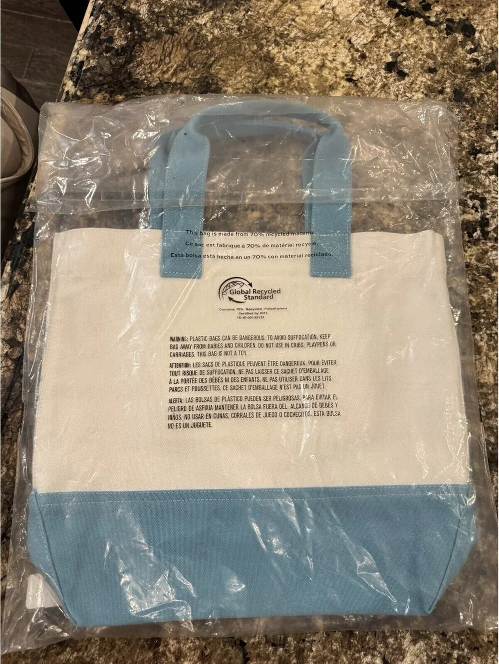 Pottery Barn Kids Peanuts Snoopy Surfing  Tote Bag NWT